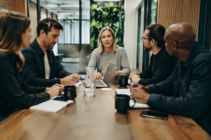 Reunion dequipe dans un bureau moderne
