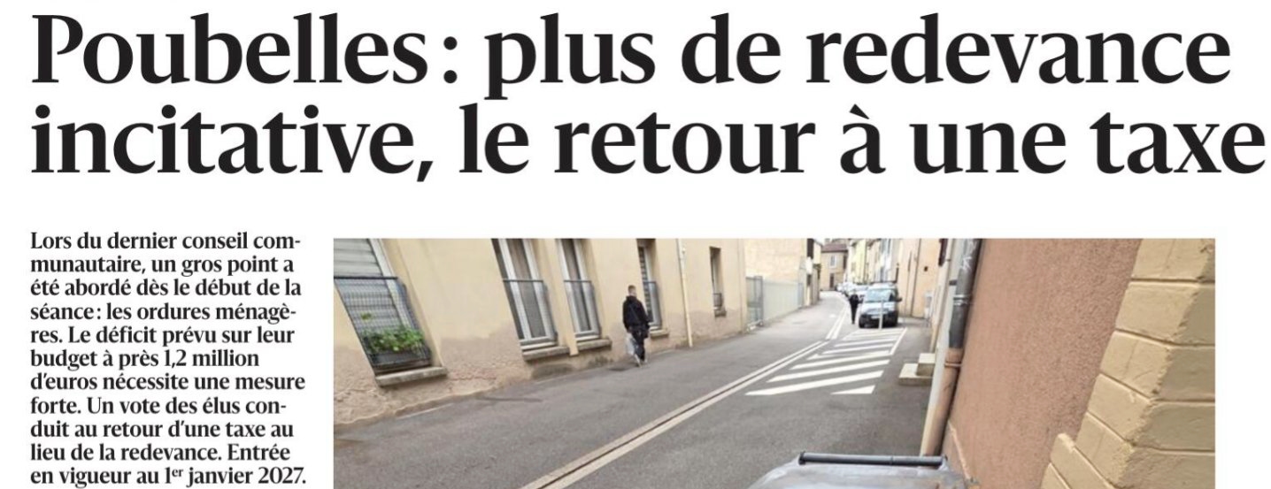 DÉCHETS : UNE TAXE PEU INCITATIVE ! 1 EXTRAIT ER